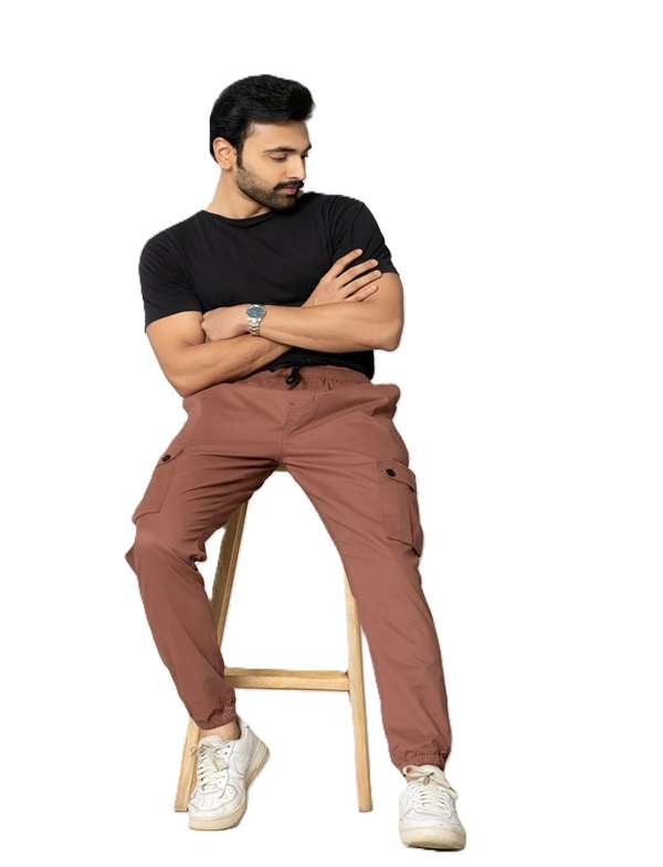 KEDY Men's Jogger (Wood Brown) – Casual Comfort with Rustic Style