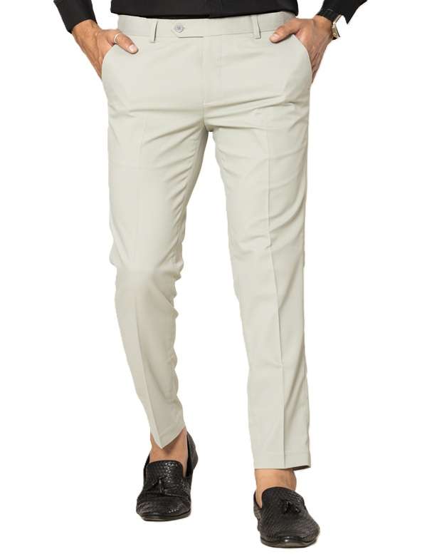 KEDY Men's Normal-Waist Trousers (Olive Green) - Relaxed Fit with Modern Stretch