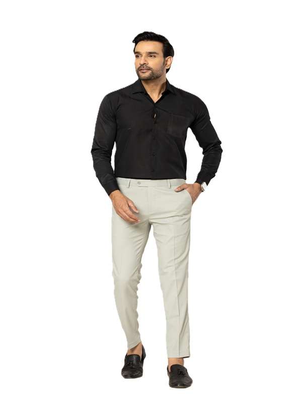 KEDY Men's Normal-Waist Trousers (Olive Green) - Relaxed Fit with Modern Stretch