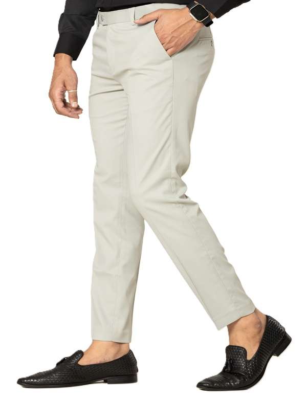 KEDY Men's Normal-Waist Trousers (Olive Green) - Relaxed Fit with Modern Stretch