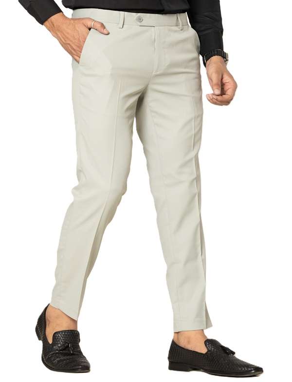KEDY Men's Normal-Waist Trousers (Olive Green) - Relaxed Fit with Modern Stretch