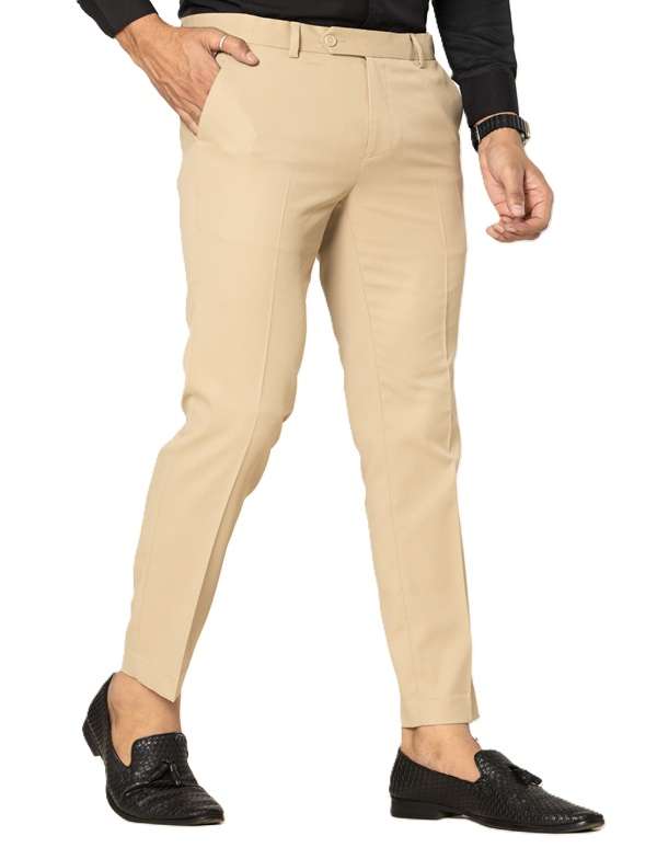 KEDY Men's Normal-Waist Trousers (Khaki) - Versatile and Comfortable Design