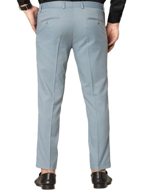 KEDY Men's Normal-Waist Trousers (Light Sky Blue) - Soft and Casual Flex Fit