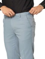 KEDY Men's Normal-Waist Trousers (Light Sky Blue) - Soft and Casual Flex Fit