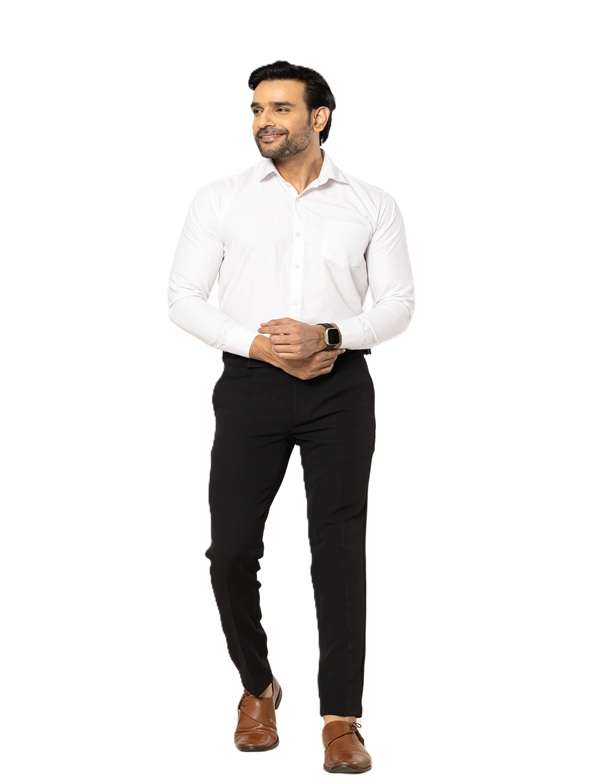 KEDY Men's Gurkha Trousers (24002 Black) - Classic Adjustable Waist Comfort