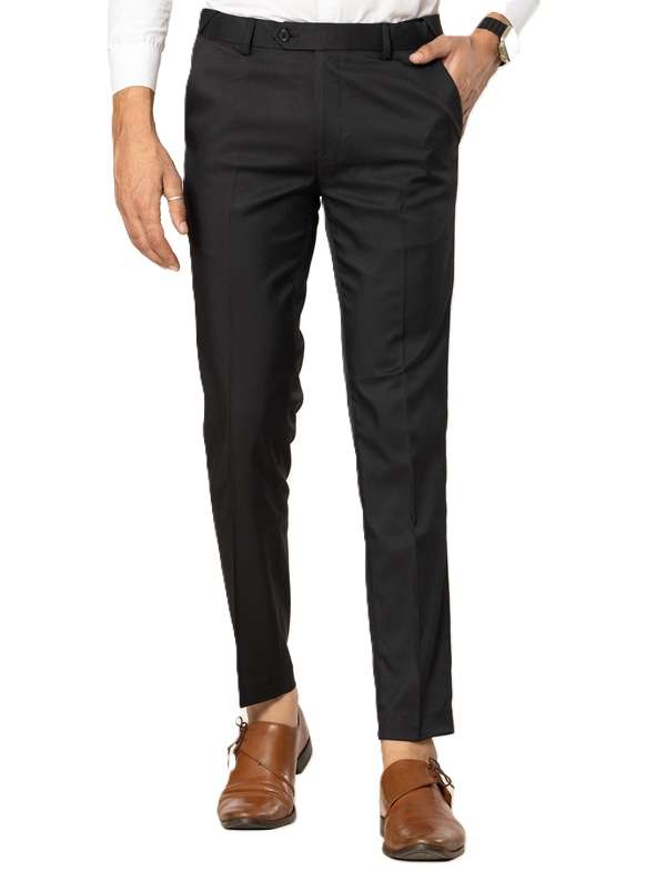 KEDY Men's Flexi Trousers (Black) - Sleek and Stretchable Fit