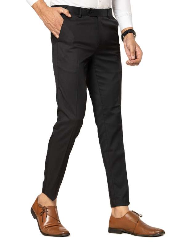 KEDY Men's Flexi Trousers (Black) - Sleek and Stretchable Fit