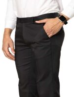 KEDY Men's Normal-Waist Trousers (Black) - Sleek and Stretchable Fit