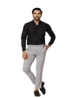 KEDY Men's Normal-Waist Trousers (Light Grey) - Subtle Style with Flexible Fit