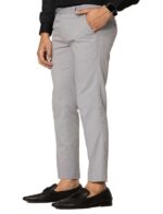 KEDY Men's Normal-Waist Trousers (Light Grey) - Subtle Style with Flexible Fit