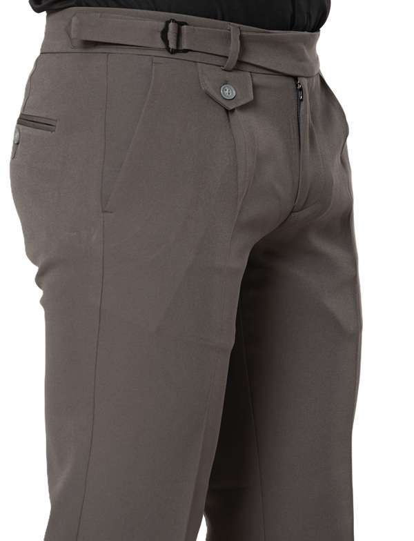 KEDY Men's Gurkha Trousers (24003 Dark Grey) - Stretchable Comfort for Modern Style