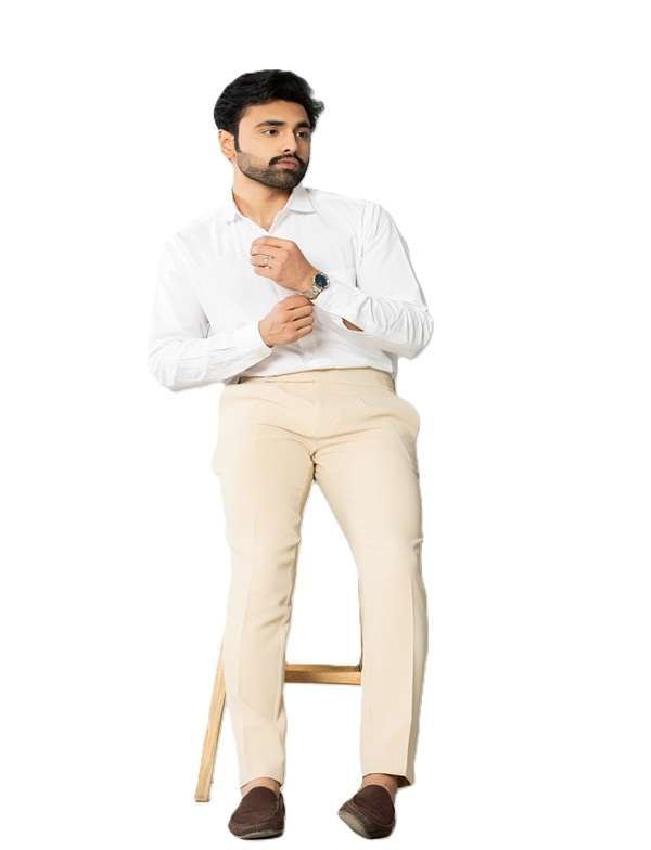 KEDY Men's Gurkha Trousers (Cream) - Refined Casual Style