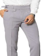 KEDY Men's Gurkha Trousers (Light Grey Style 2) - Versatile Comfort with Classic Adjustability