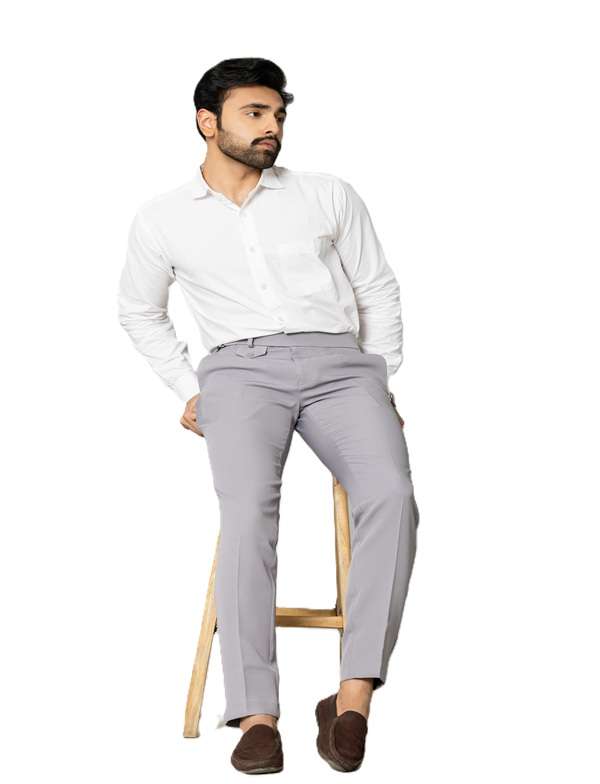 KEDY Men's Gurkha Trousers (Light Grey Style 2) - Versatile Comfort with Classic Adjustability