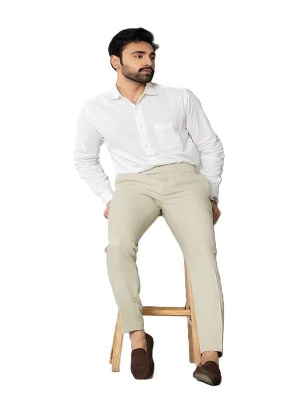 KEDY Men's Gurkha Trousers (Beige) - Tailored Classic Fit