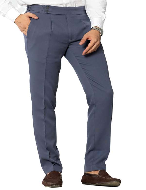 KEDY Men's Gurkha Trousers (Dark Grey) - Modern Tailored Look