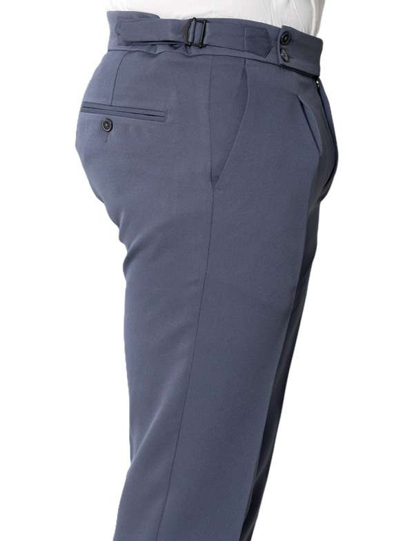 KEDY Men's Gurkha Trousers (Dark Grey) - Modern Tailored Look