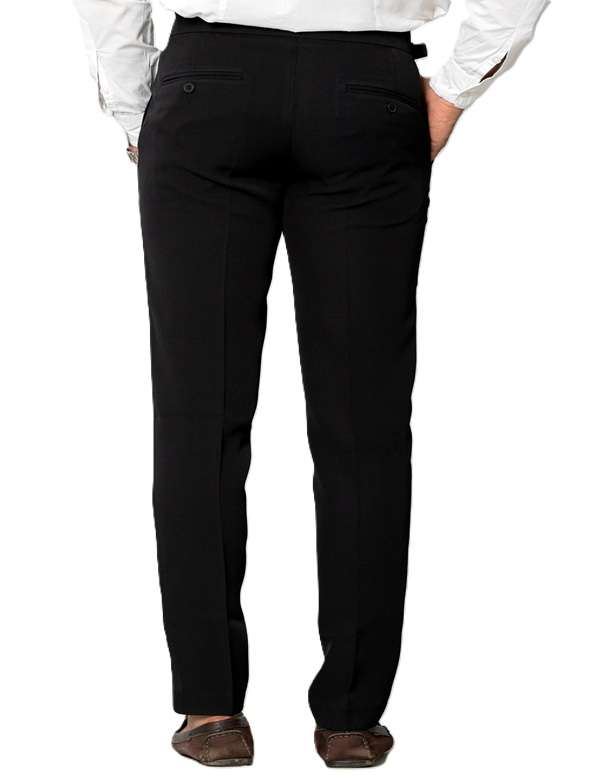 KEDY Men's Gurkha Trousers (Black Style 2) - Elegant Comfort with Adjustable Waist