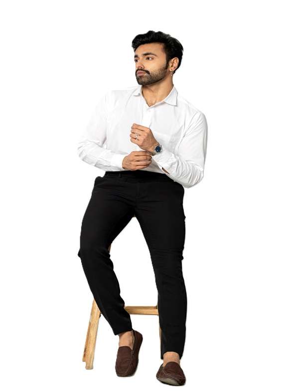 KEDY Men's Gurkha Trousers (Black Style 2) - Elegant Comfort with Adjustable Waist