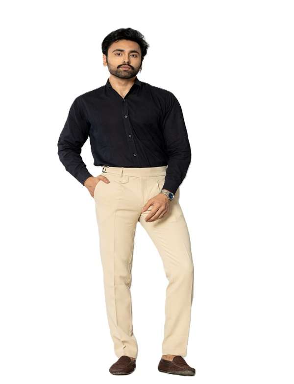 KEDY Men's Gurkha Trousers (Beige Style 2) - Classic Adjustable Fit