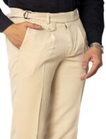 KEDY Men's Gurkha Trousers (Beige Style 2) - Classic Adjustable Fit