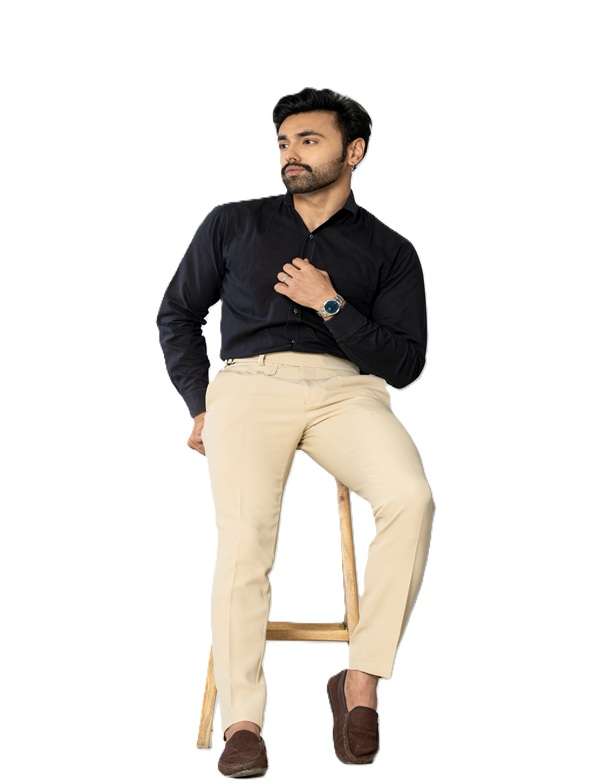 KEDY Men's Gurkha Trousers (Beige Style 2) - Classic Adjustable Fit