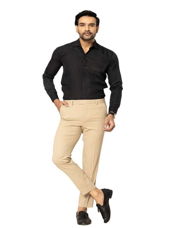 KEDY Men's Normal-Waist Trousers (Khaki) - Versatile and Comfortable Design