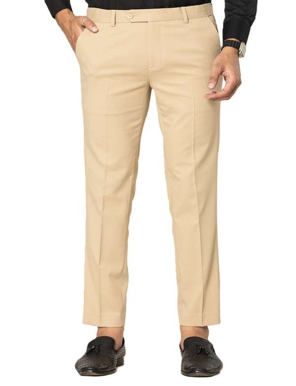 KEDY Men's Normal-Waist Trousers (Khaki) - Versatile and Comfortable Design
