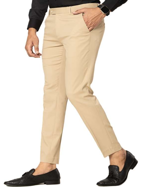 KEDY Men's Normal-Waist Trousers (Khaki) - Versatile and Comfortable Design