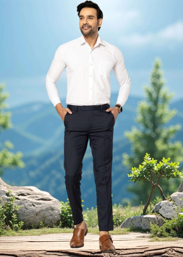 KEDY Men's Flexi Trousers (Navy Blue) - Timeless Comfort with Flexibility