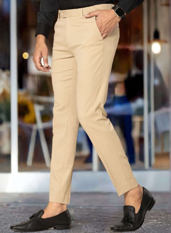 KEDY Men's Flexi Trousers (Khaki) - Versatile and Comfortable Design