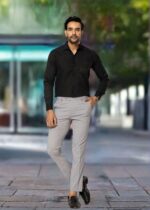 KEDY Men's Flexi Trousers (Light Grey) - Subtle Style with Flexible Fit