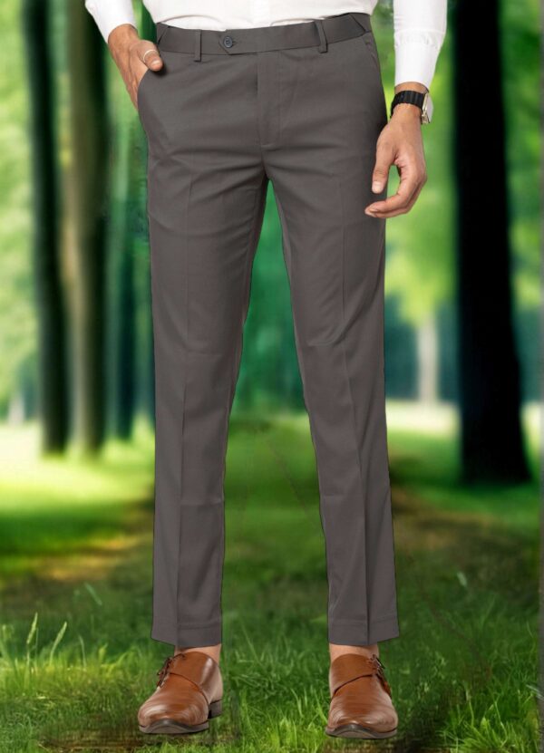 KEDY Men's Flexi Trousers (Dark Grey) - Tailored Stretch for Modern Look