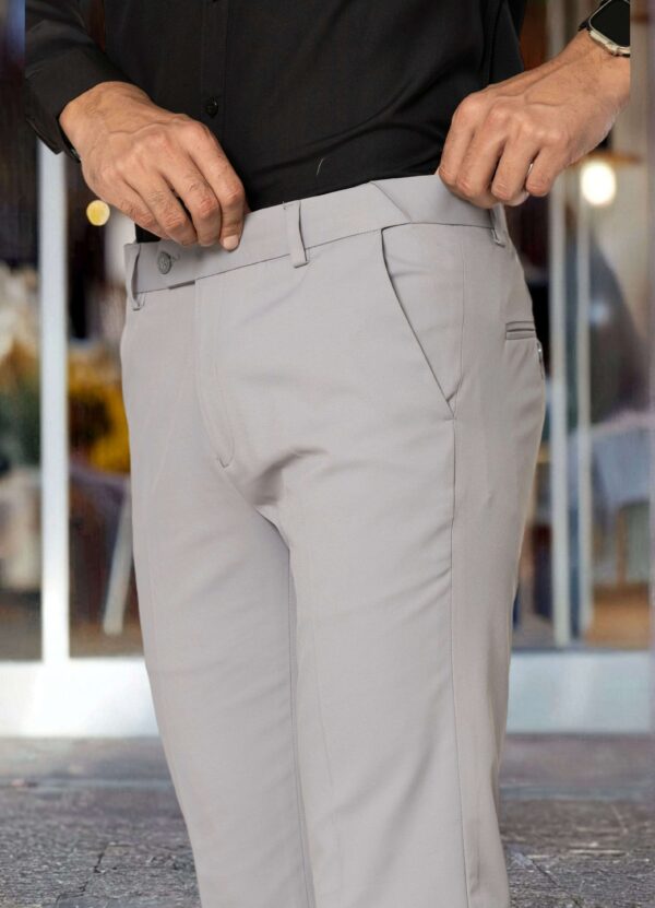 KEDY Men's Flexi Trousers (Light Grey) - Subtle Style with Flexible Fit