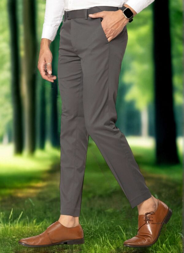 KEDY Men's Flexi Trousers (Dark Grey) - Tailored Stretch for Modern Look