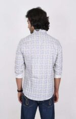 KEDY MEN'S WHITE SHIRT WITH BLUE TWINKLE DETAIL