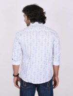 KEDY MEN'S WHITE SHIRT WITH ABSTRACT PATTERN