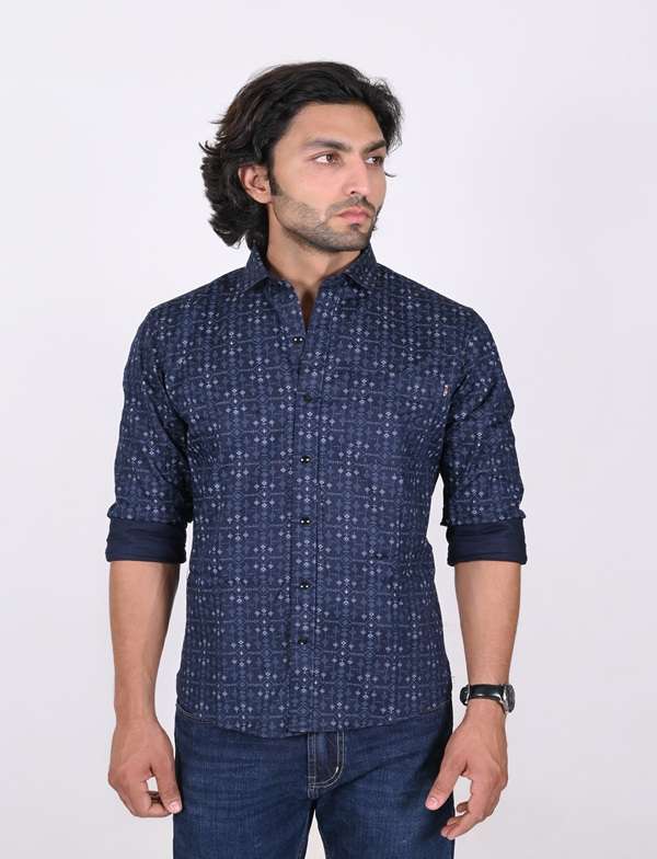 KEDY MEN'S SHIRT - SOLID BLUE
