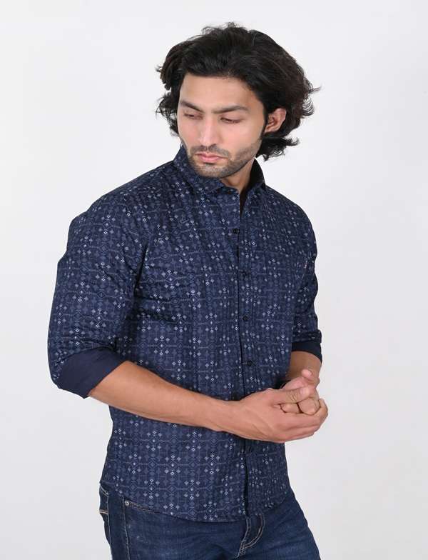 KEDY MEN'S SHIRT - SOLID BLUE