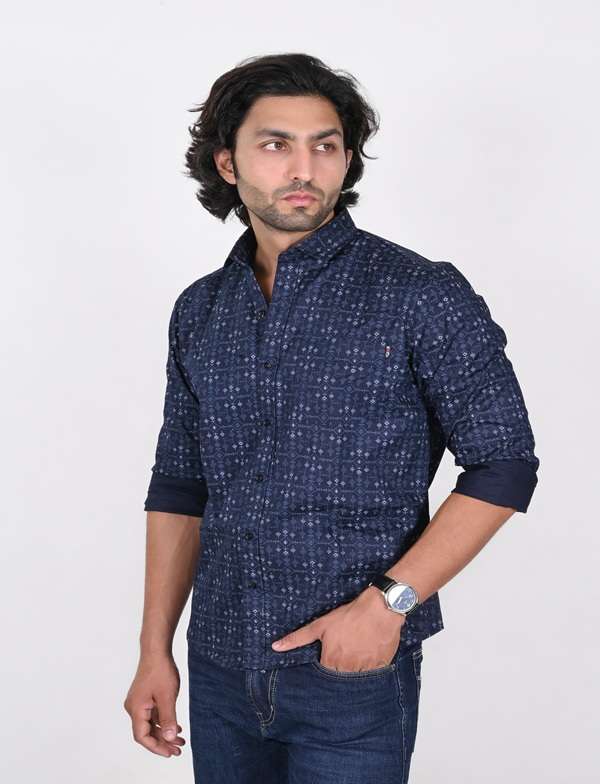 KEDY MEN'S SHIRT - SOLID BLUE
